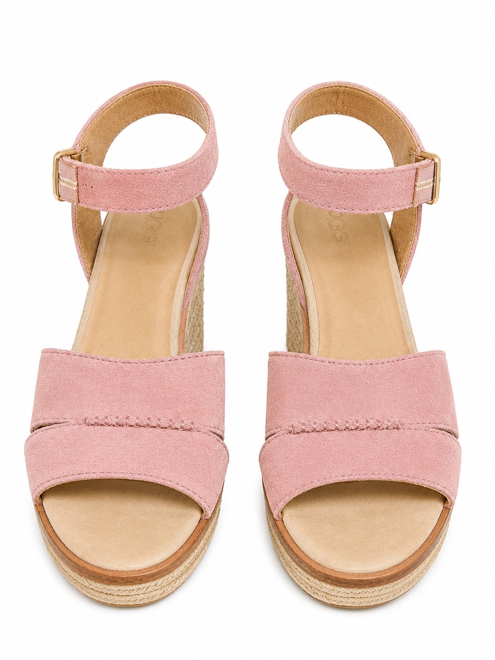 UGG Women’s Pink Suede Espadrille Wedge Sandals. Size: 7.5